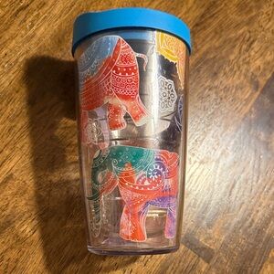 Colorful Elephant Tervis with Blue Lid